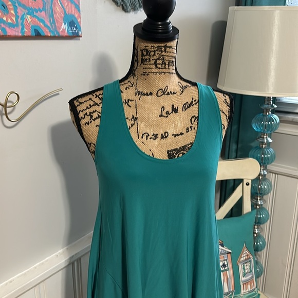 Sympli sleeveless teal Tunic Blouse - Picture 2 of 7